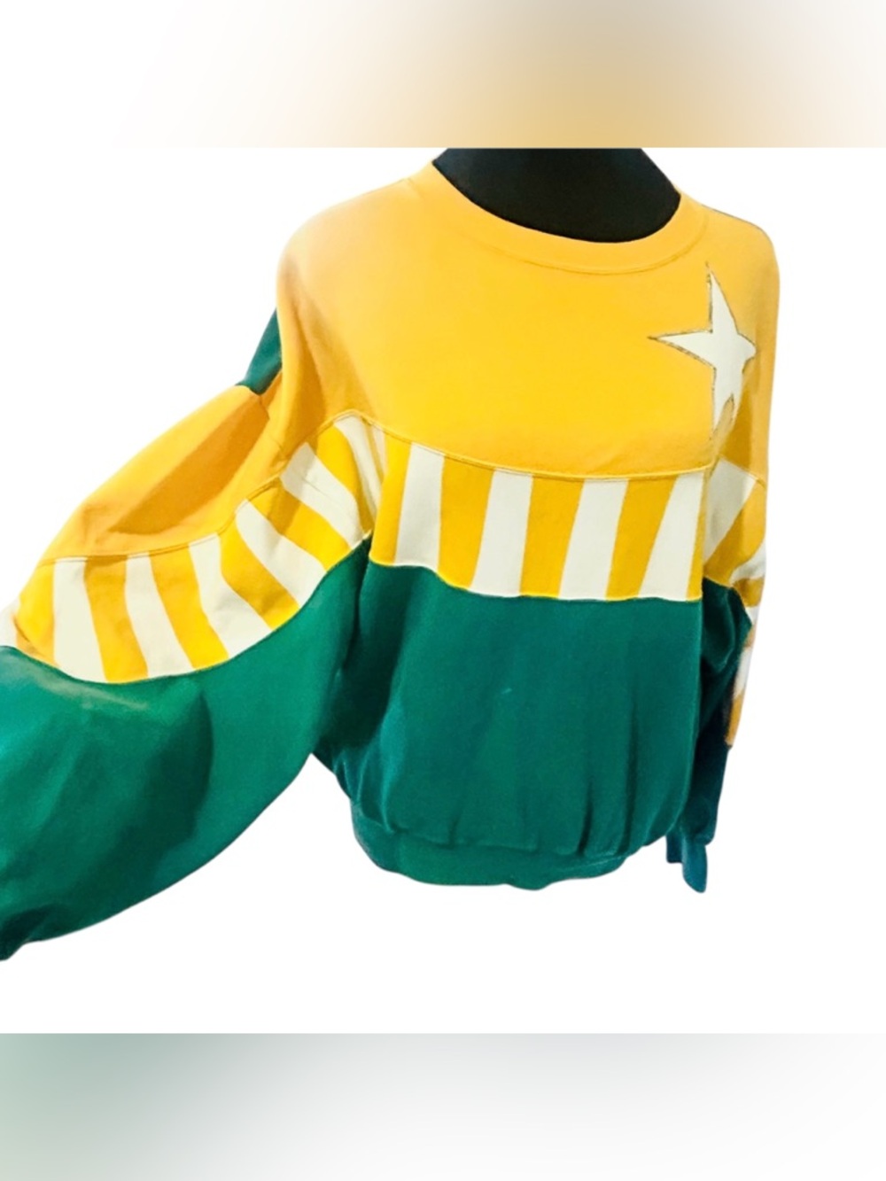 Yves Saint Laurent Vintage Star Color block 80-90’s Sweatshirt M/L - Picture 2 of 12